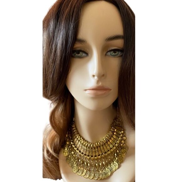 Stunning Vintage Heavyweight Gold Statement Necklace. Adjustable chain. - Picture 1 of 2